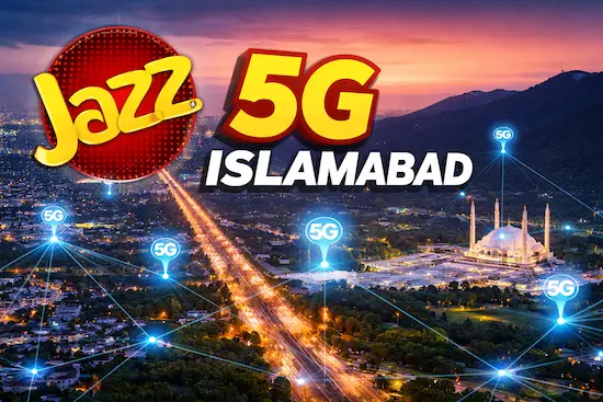Jazz 5G Islamabad coverage areas Pakistan